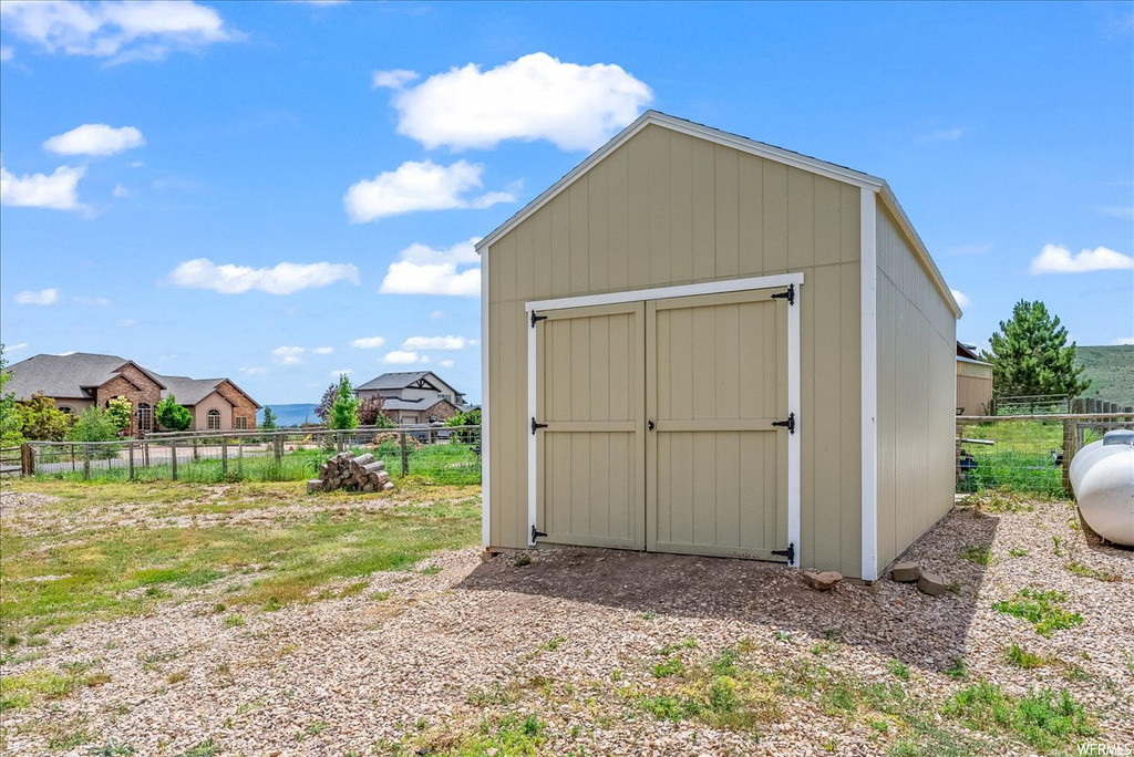 View of shed / structure with a storage shed