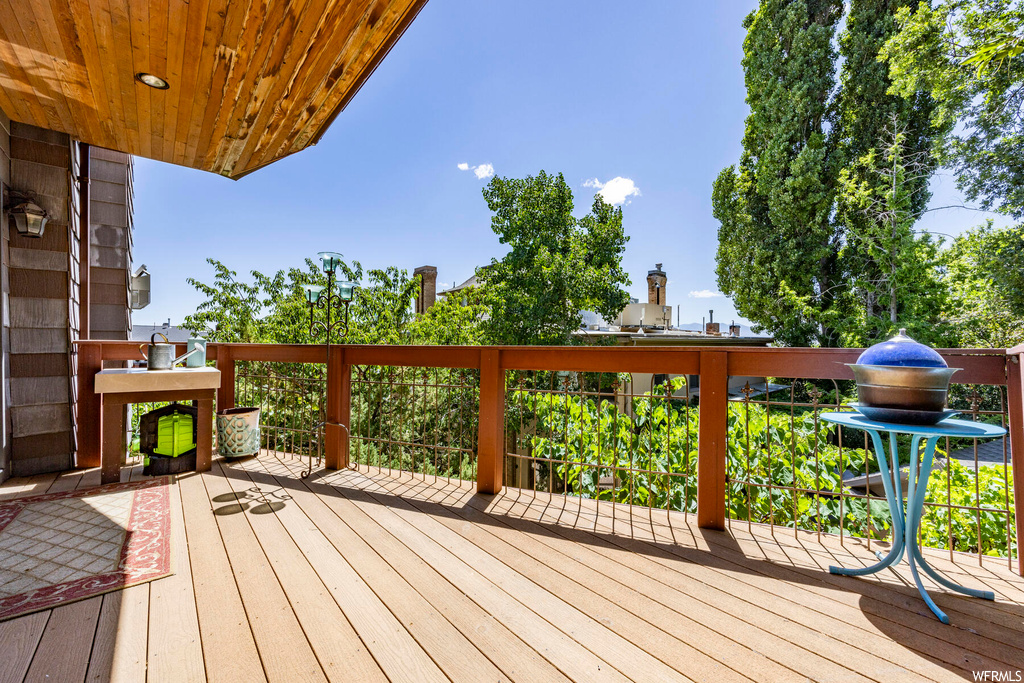 View of wooden deck
