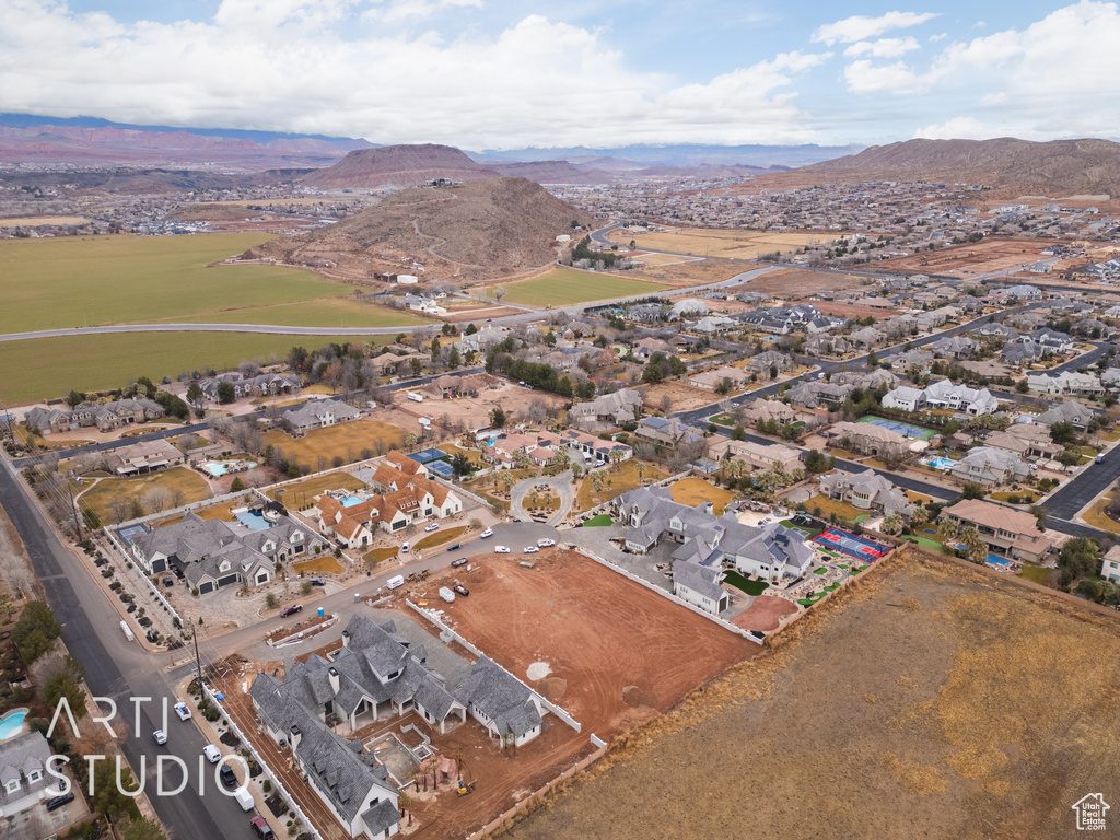 Bird's eye view featuring a mountain view