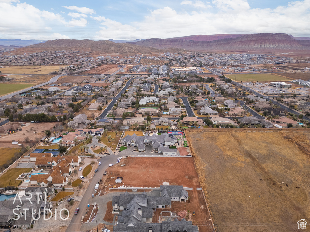 Bird's eye view featuring a mountain view