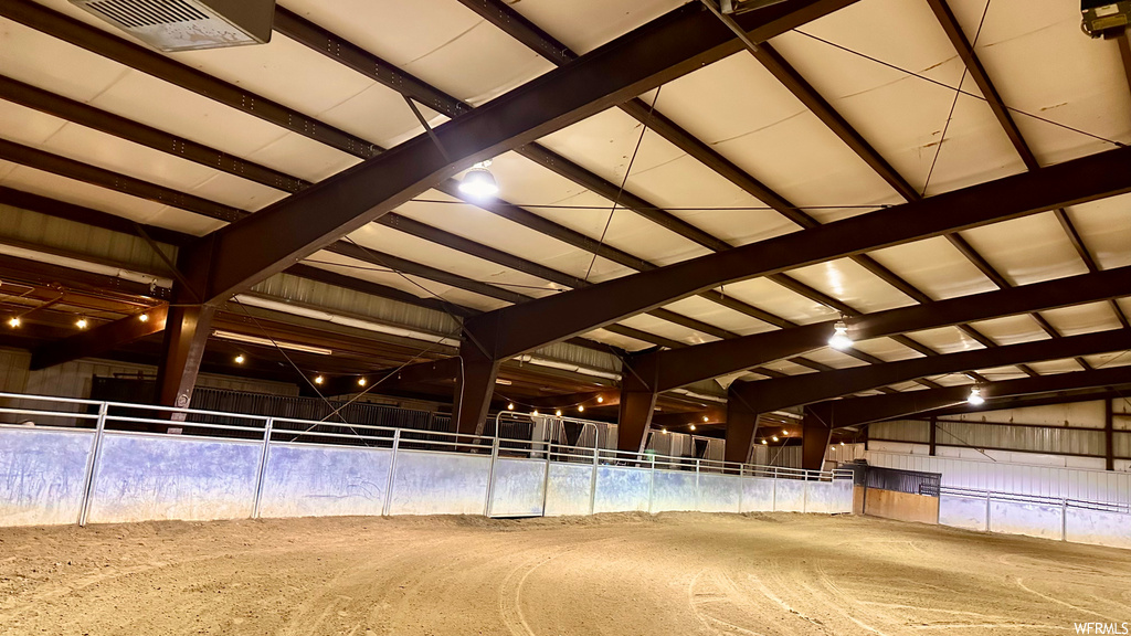 View of horse barn