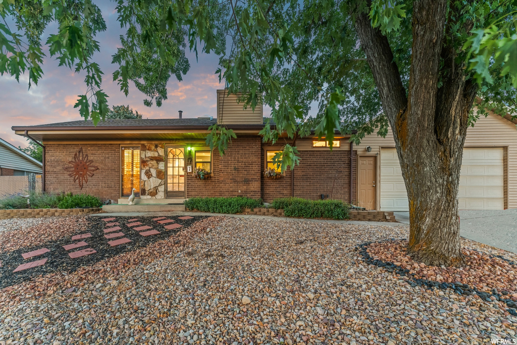 View of single story home