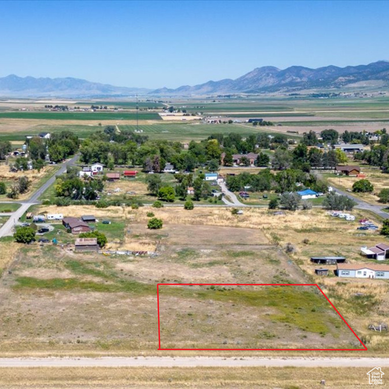 Bird's eye view with a mountain view and a rural view