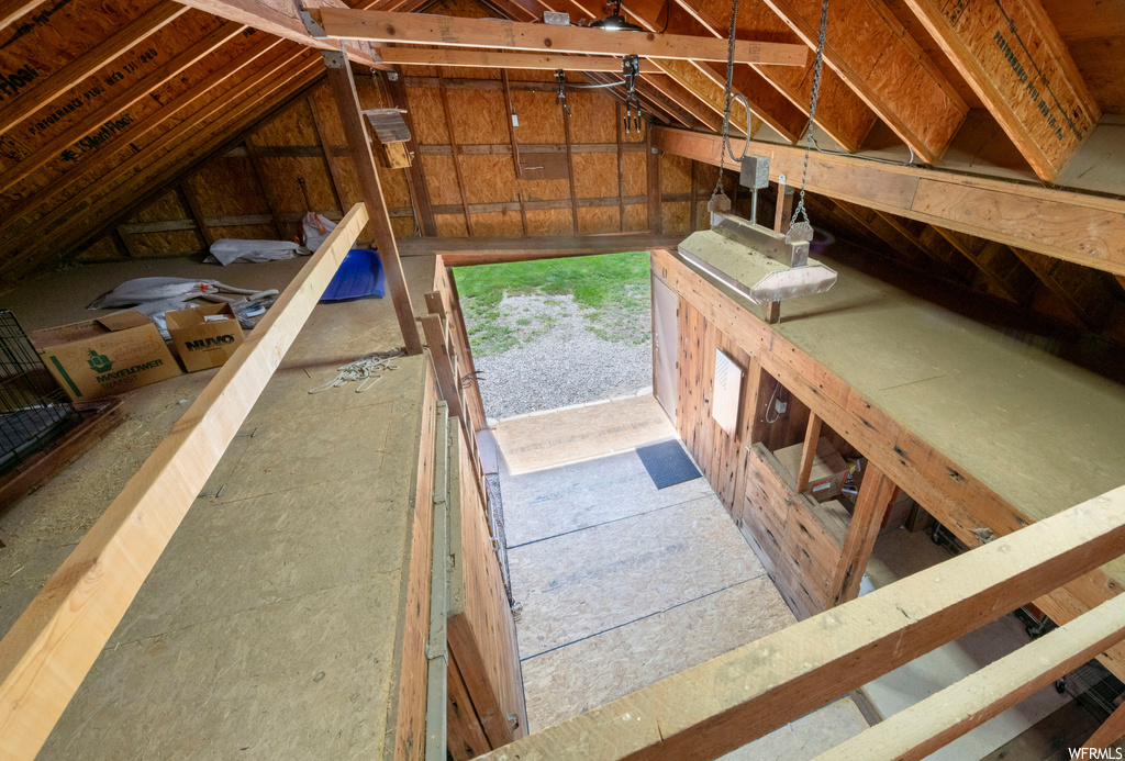 View of unfinished attic