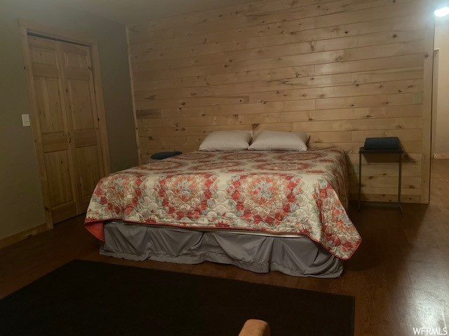 Bedroom with hardwood floors