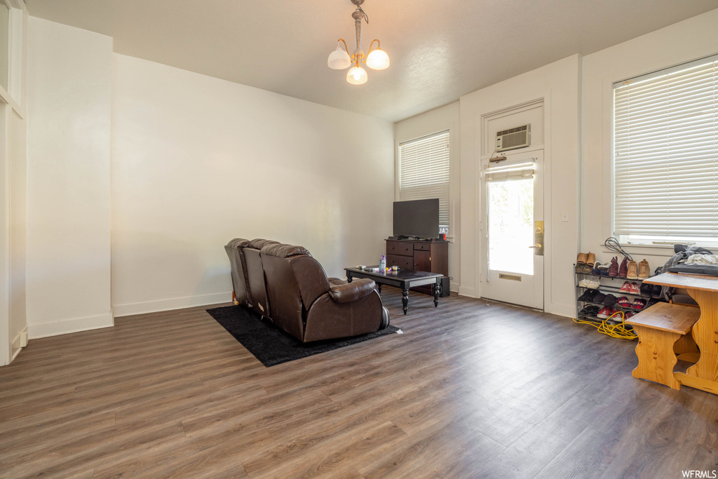 Living area featuring light hardwood flooring