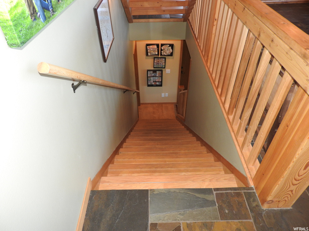Stairs with wood-type flooring