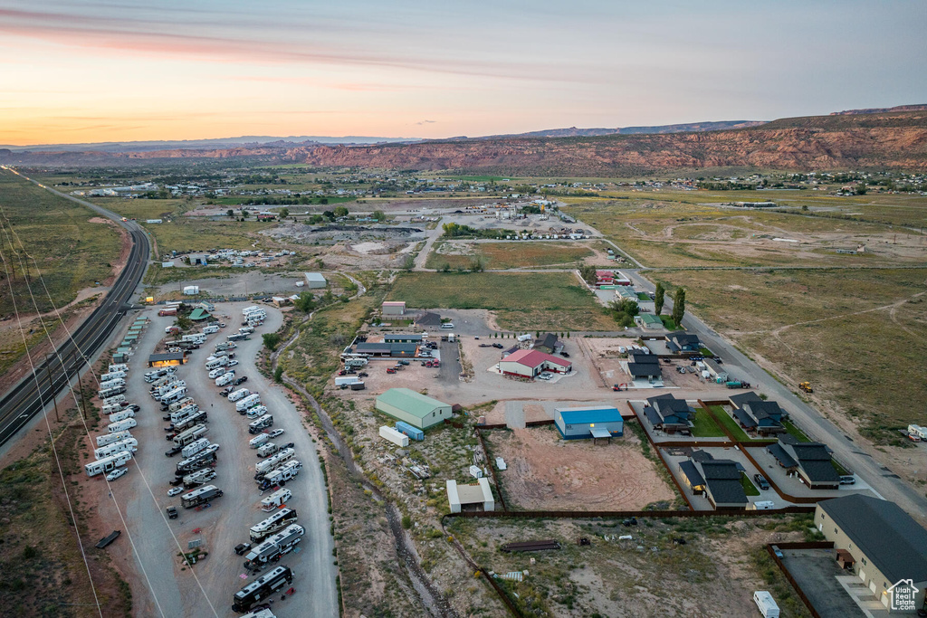 View of aerial view at dusk