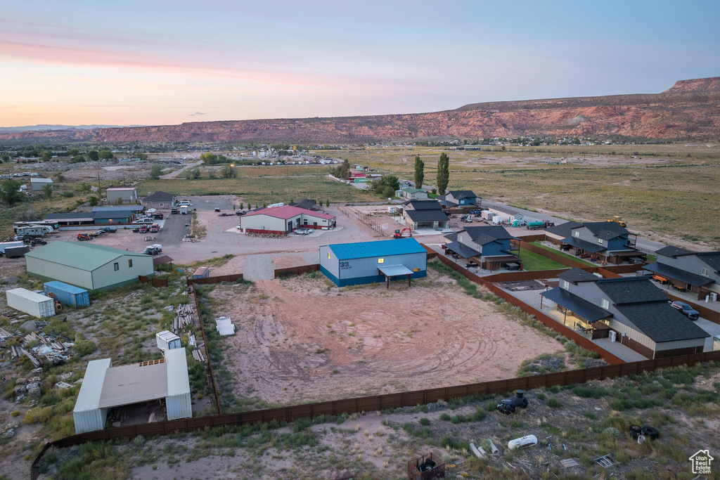 View of aerial view at dusk