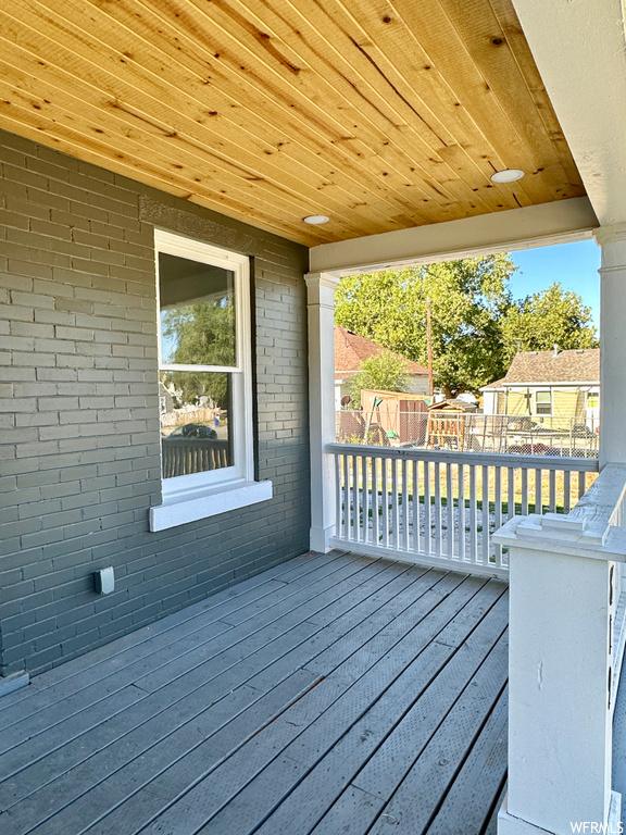 View of wooden deck