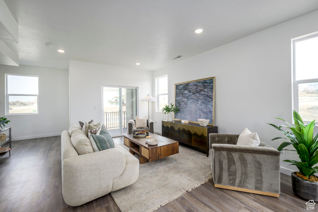 Living room featuring hardwood / wood-style floors