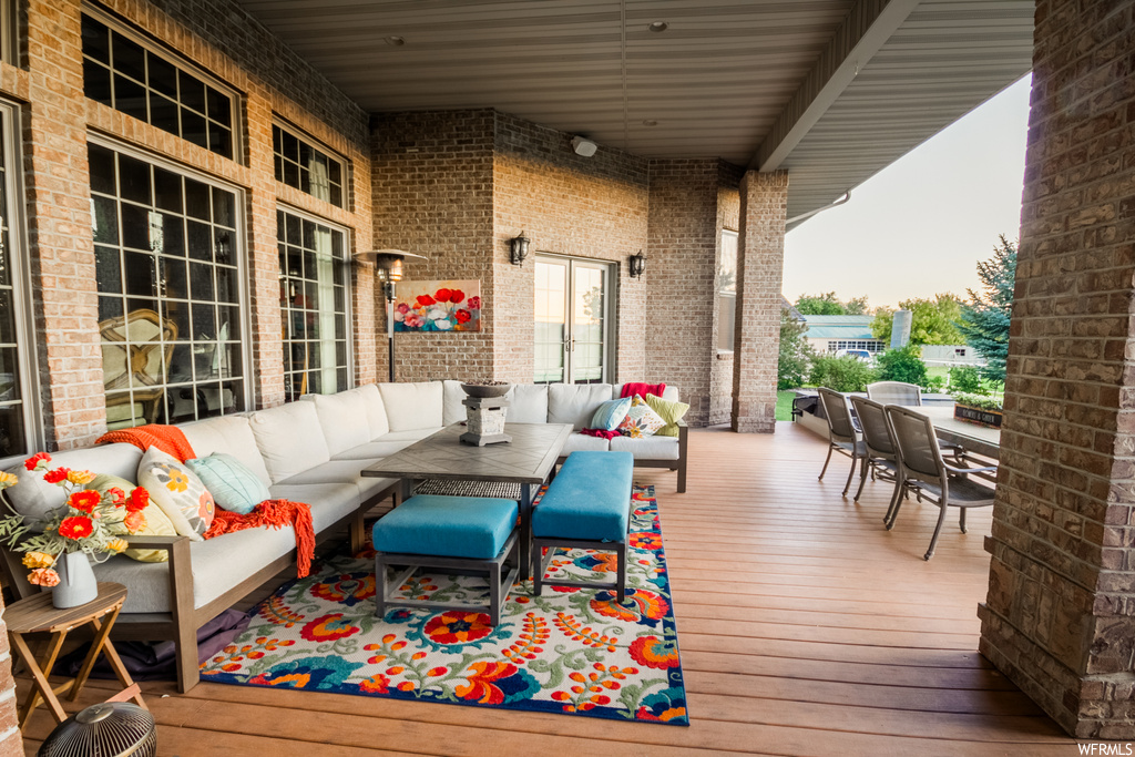 Deck featuring an outdoor living space