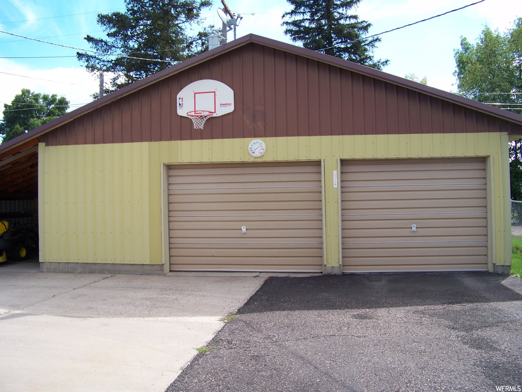 Garage with garage