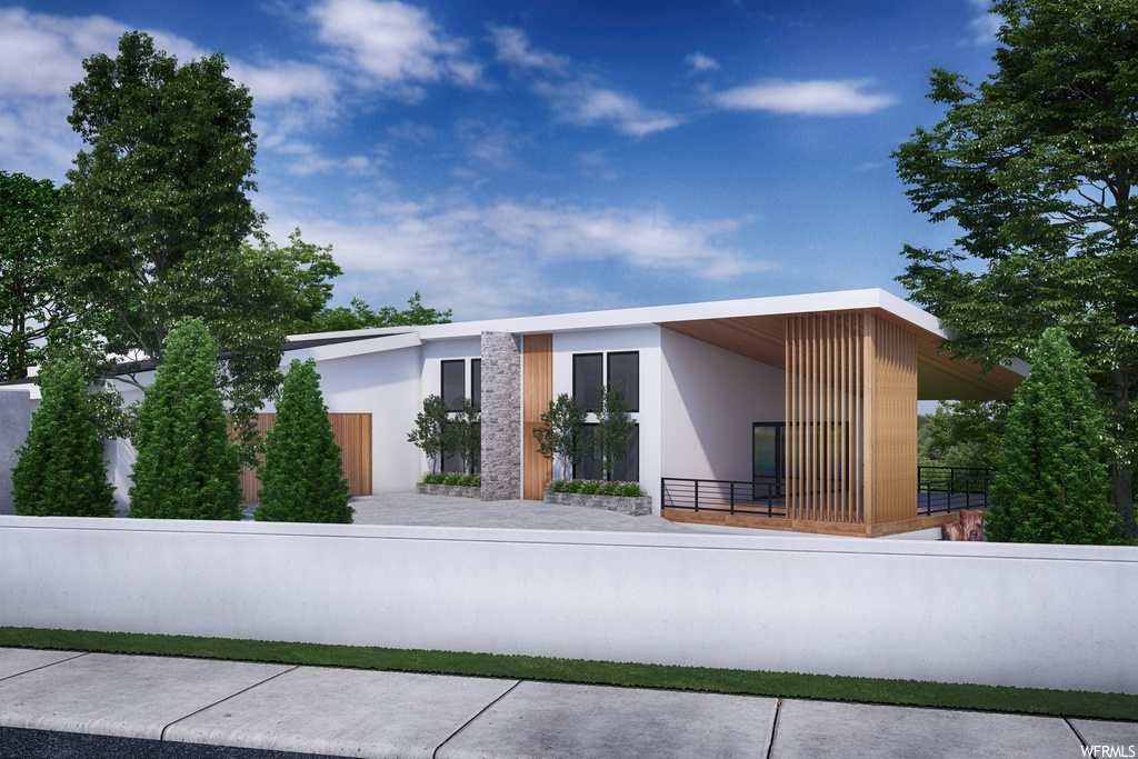 View of contemporary home