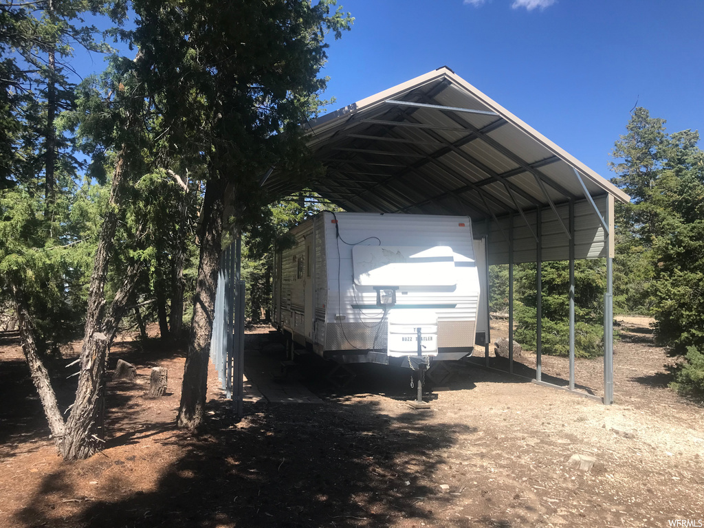 Exterior space featuring carport