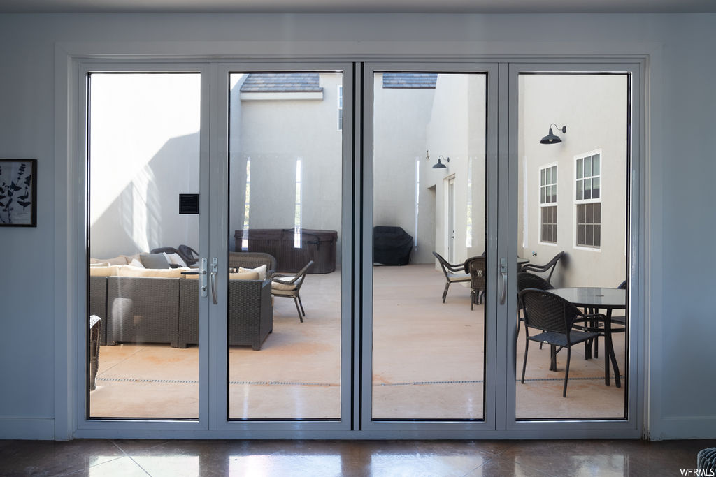 Doorway to outside with french doors