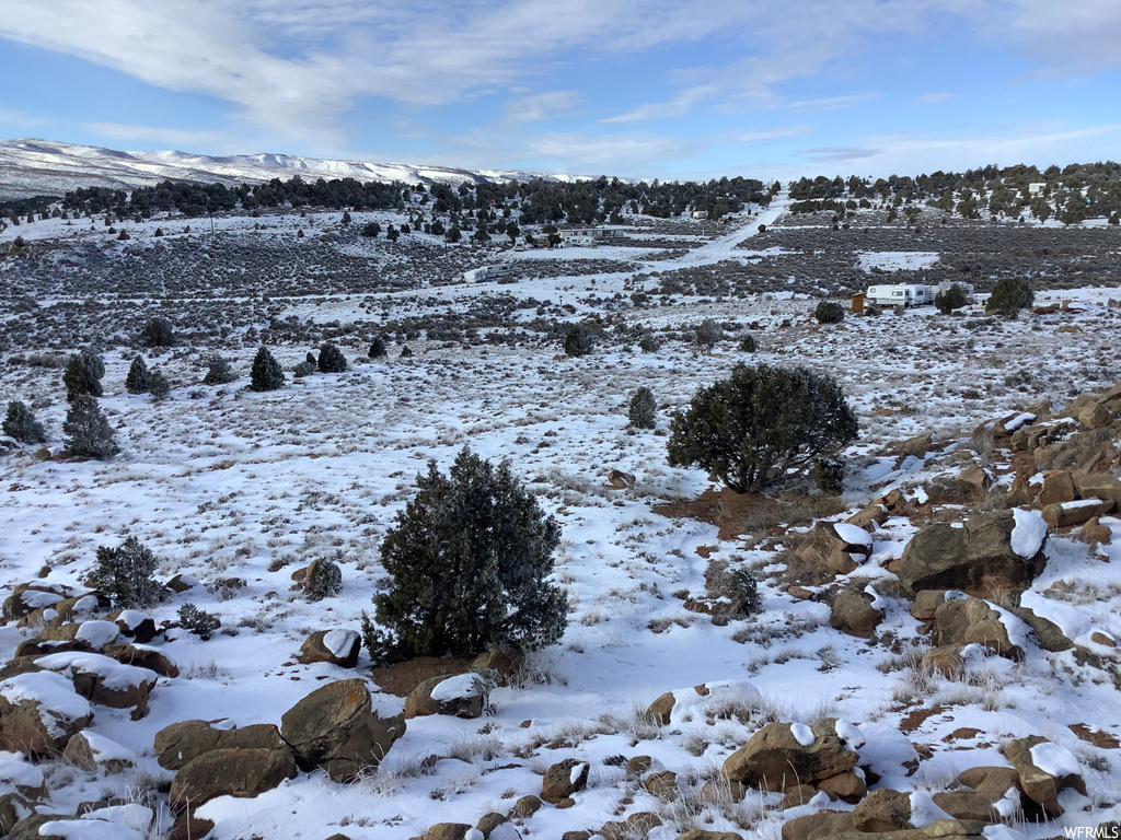 View of snow covered land