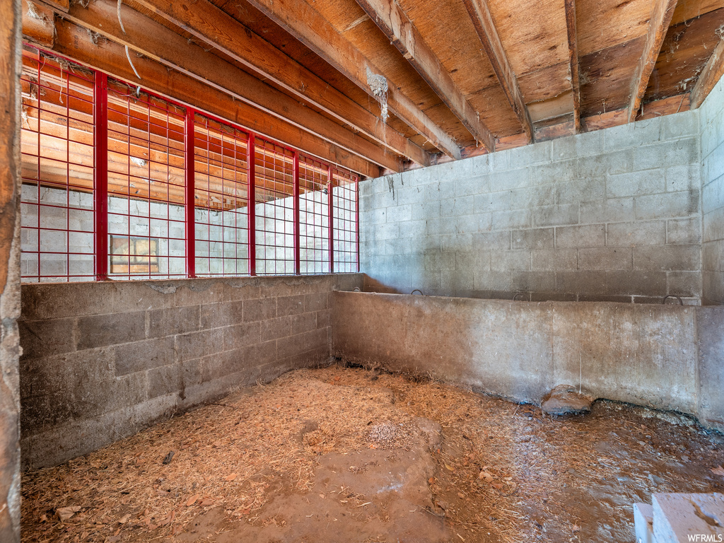 View of horse barn