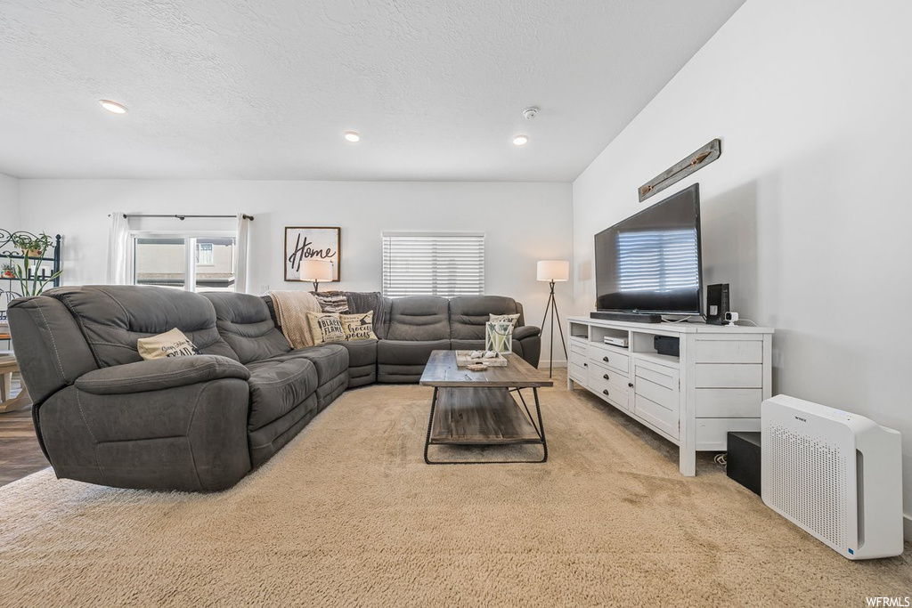 View of carpeted living room