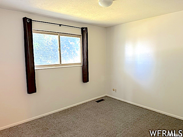 Unfurnished room with light carpet, plenty of natural light, and ceiling fan