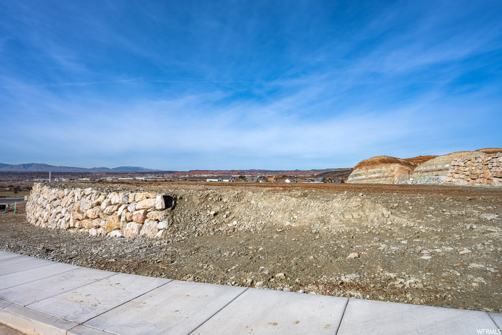 View of yard with a mountain view