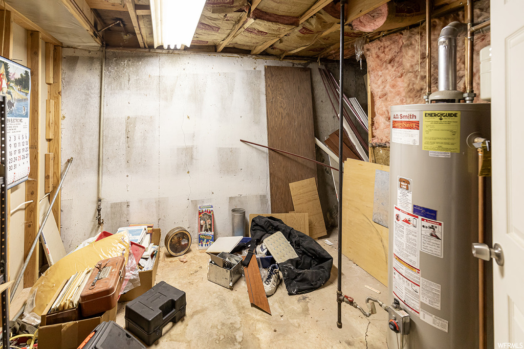 Basement with gas water heater