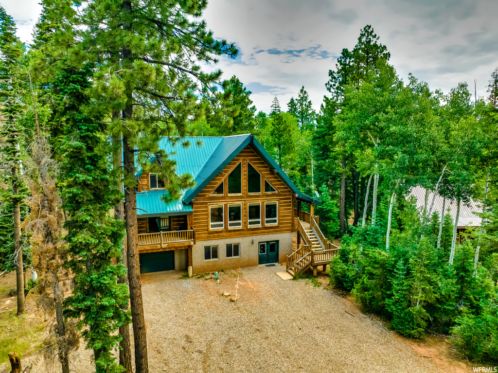 View of log home
