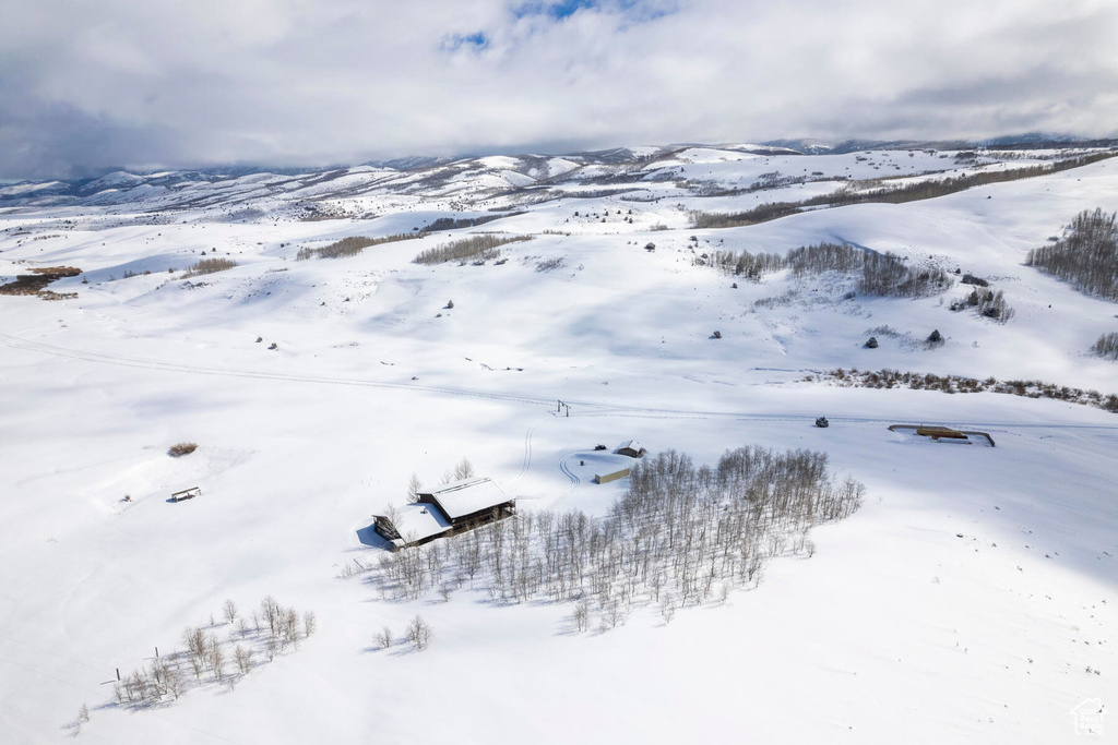 View of snowy aerial view