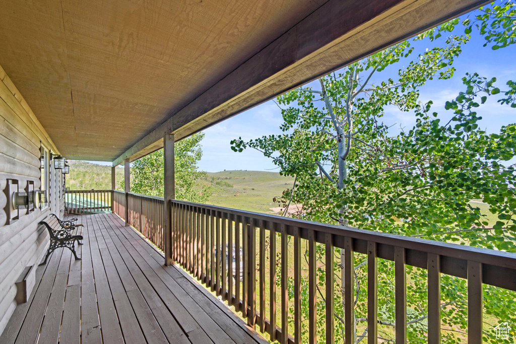 View of wooden deck