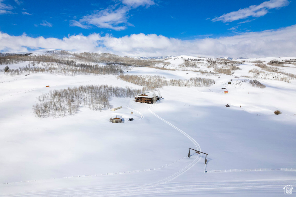 View of snowy aerial view