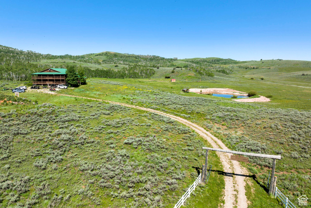 Aerial view featuring a rural view