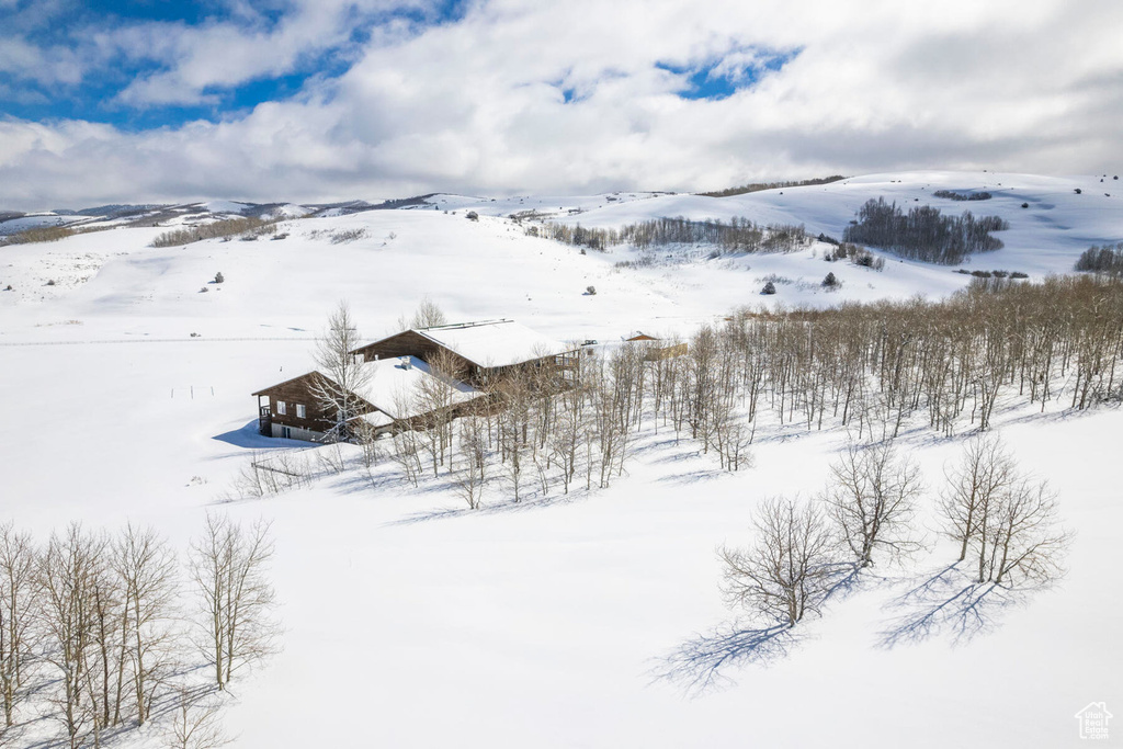 View of snowy aerial view