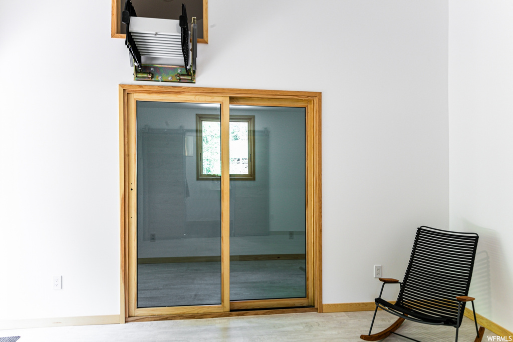 Interior space with light hardwood flooring