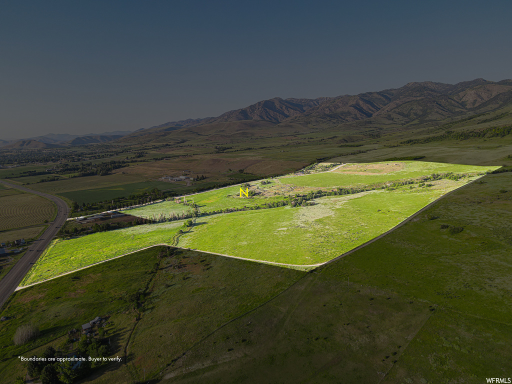 Mountain view featuring a rural view