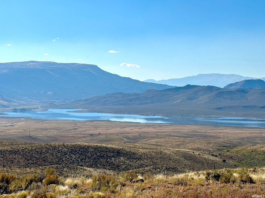 View of mountain feature featuring a water view