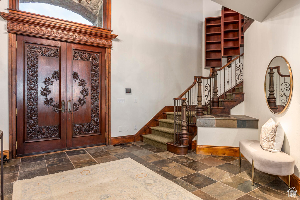 Entrance foyer with french doors