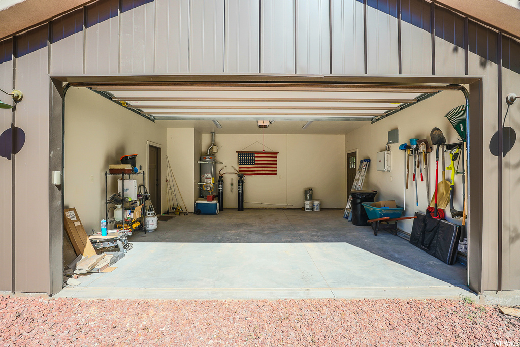 Garage with secured water heater