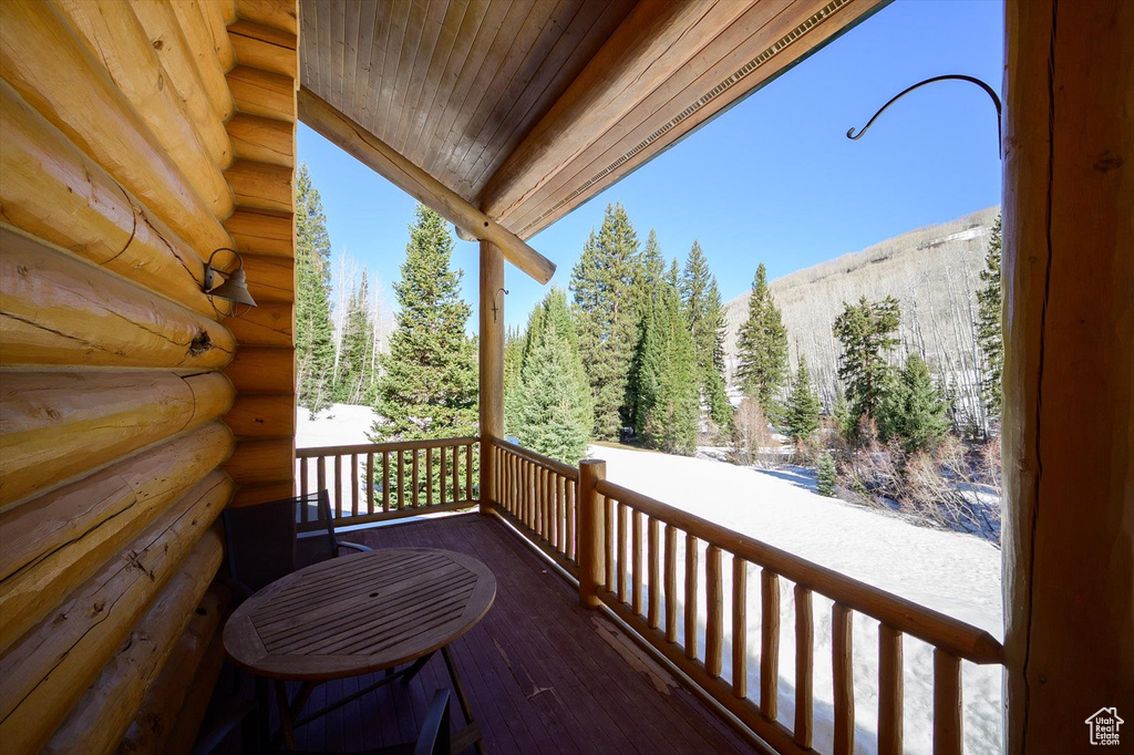 Balcony with a forest view