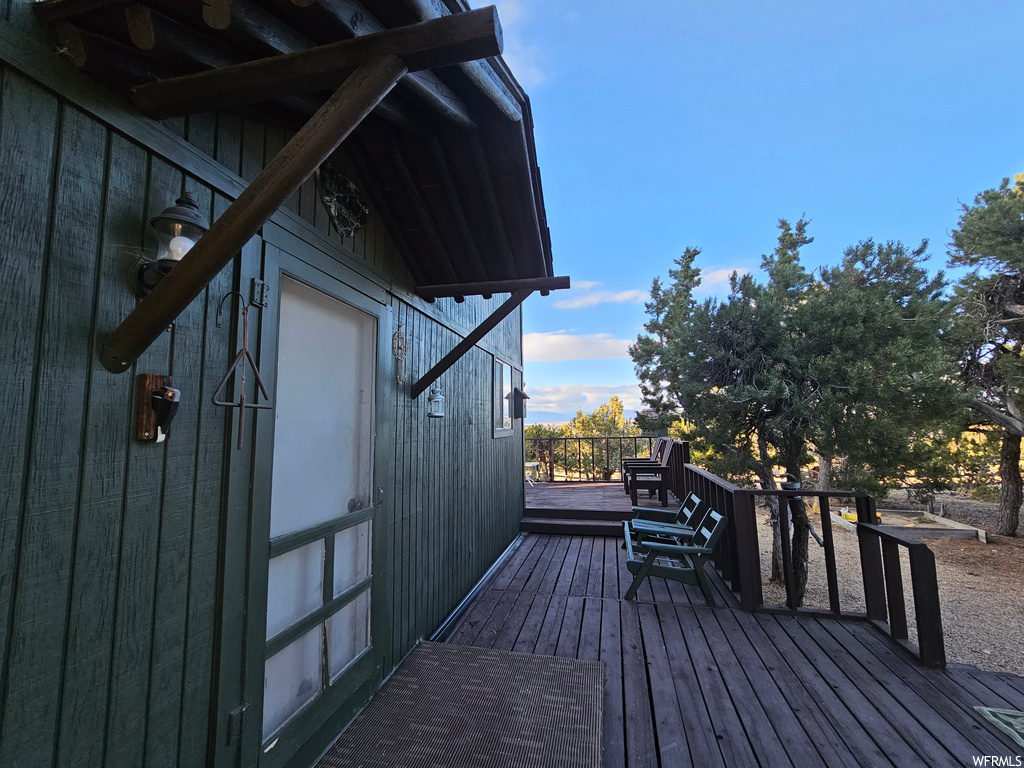 View of wooden deck