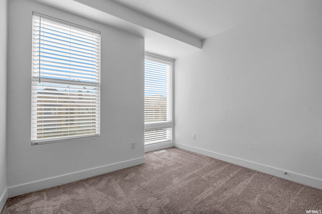 Carpeted spare room with a wealth of natural light