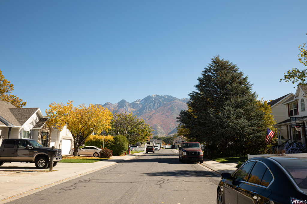 View of street featuring a mountain view