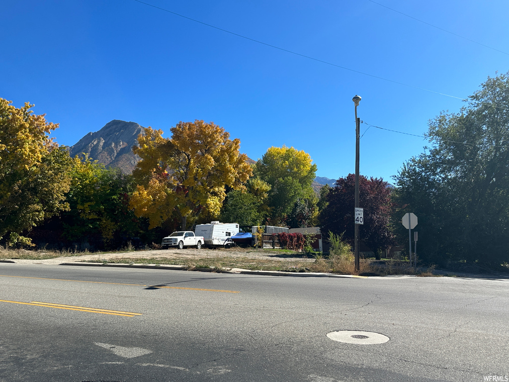 View of street featuring a mountain view