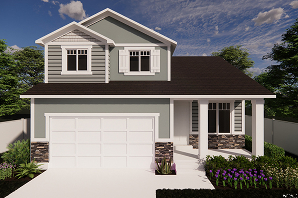 Craftsman inspired home with a garage