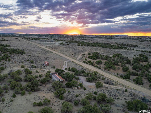 View of aerial view at dusk