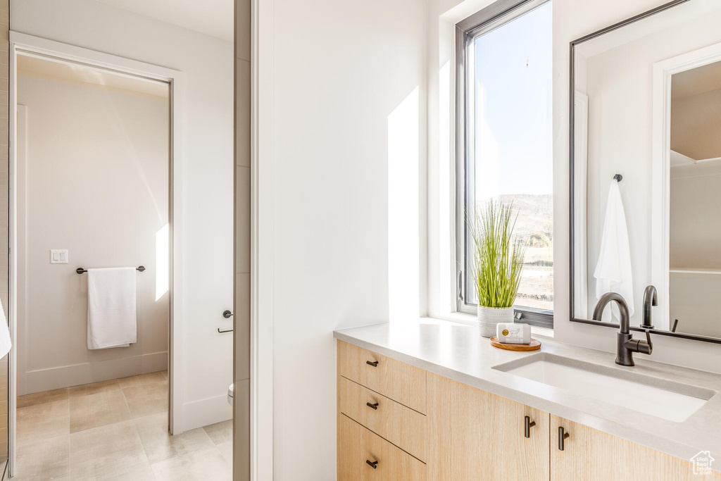 Bathroom featuring vanity