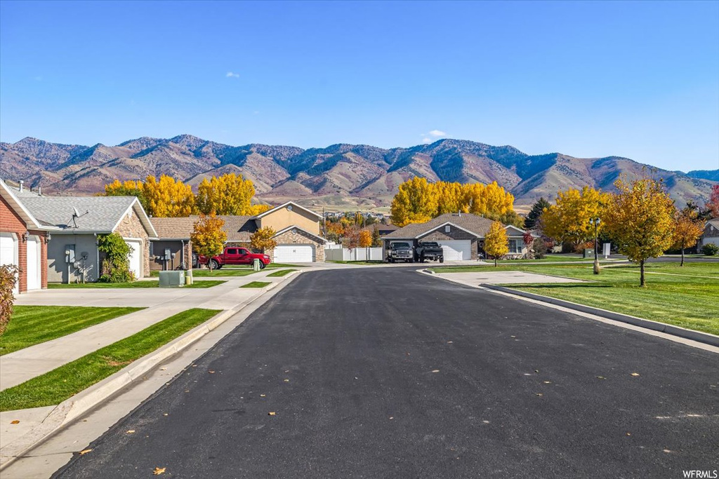 View of street featuring a mountain view