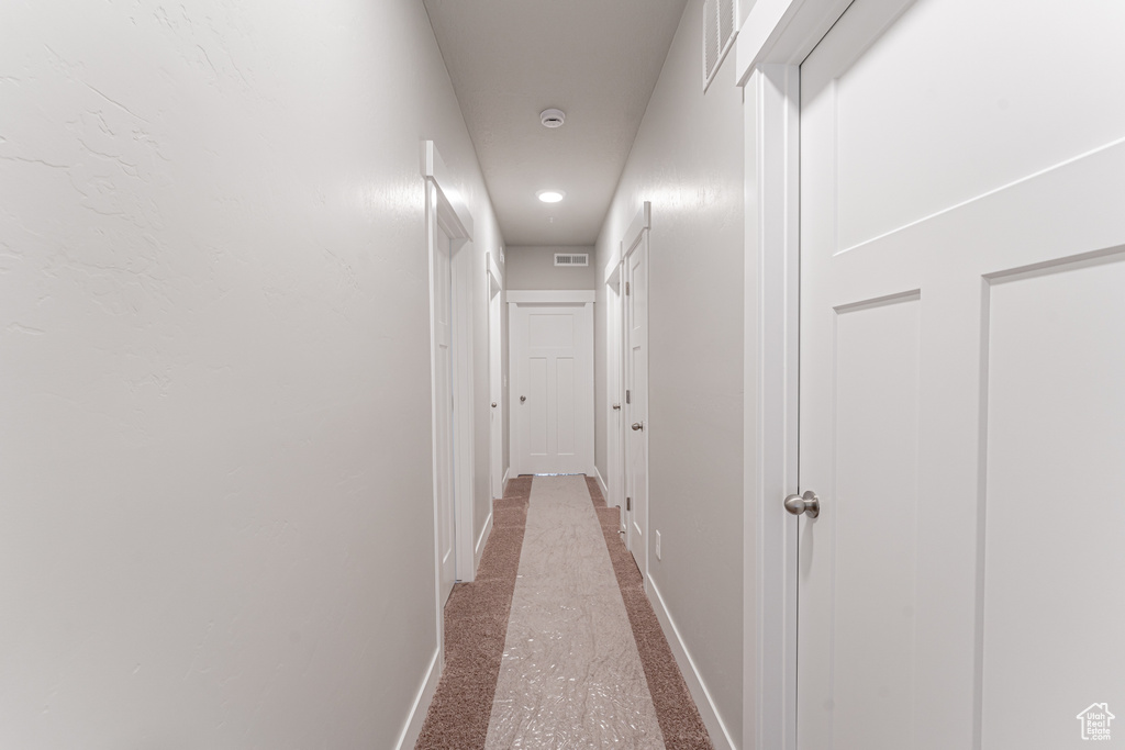 Corridor featuring carpet