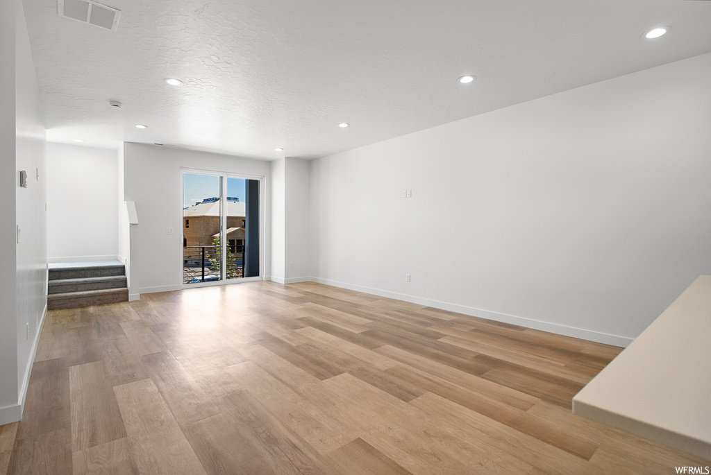 Interior space featuring light hardwood / wood-style flooring