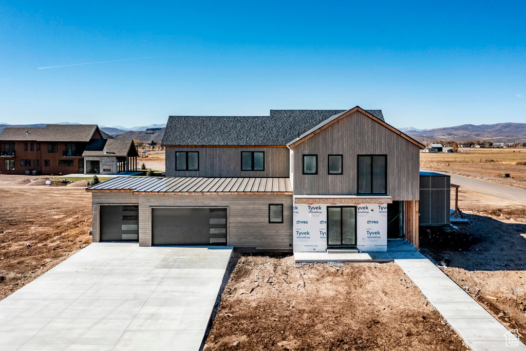 View of front facade featuring a mountain view