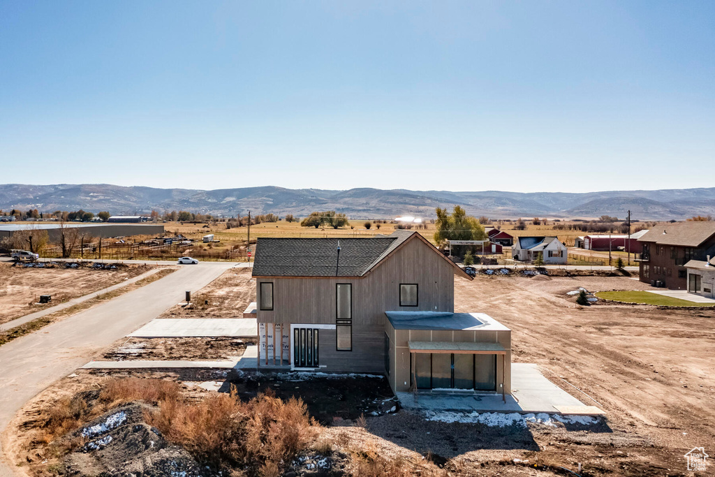 Exterior space with a mountain view